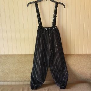 Cicci suspenders adult small black Halloween bling